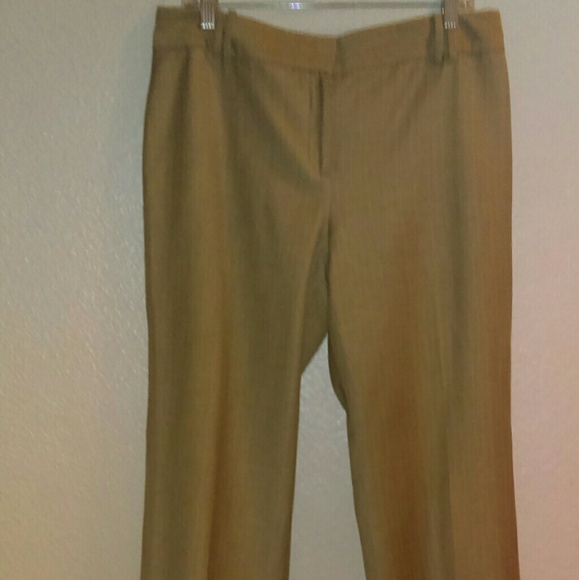 Ann Taylor beige pants with linear pattern - Picture 2 of 3